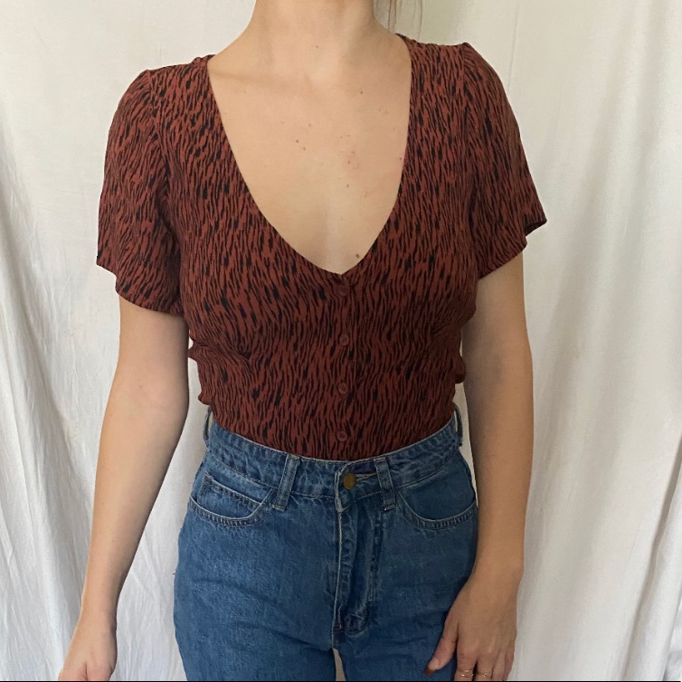 Black/Rust Patterned Top